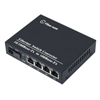 4x 10/100Base-TX To 100Base-FX TX1310/RX1550nm 20km Single SC Fiber Optic Swtich | FC-FA104-35S20